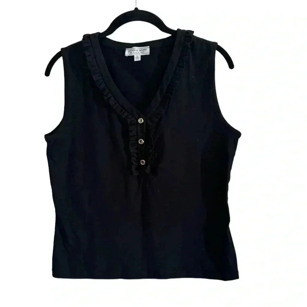 St. John Sport by Marie Gray black sleeveless top P